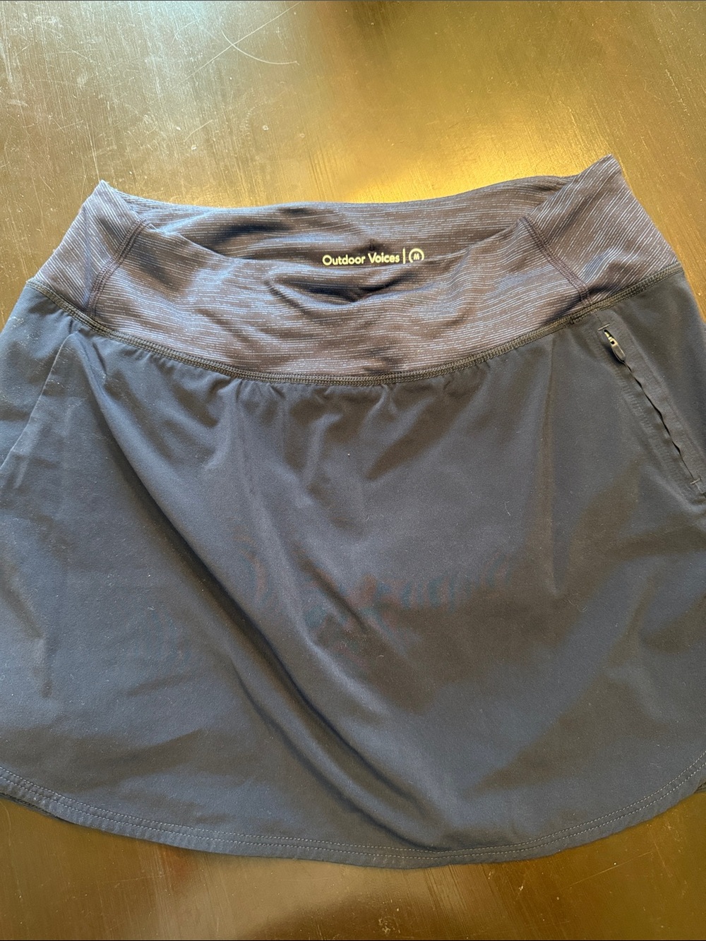 Outdoor Voices Dark Navy Athletic Skort with Zip Pocket